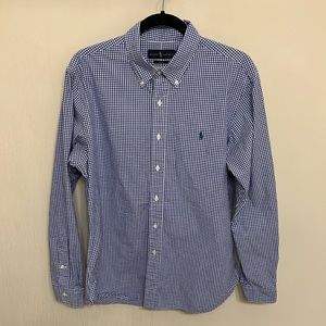 Ralph Lauren Slim Fit Royal Blue checkered button down shirt